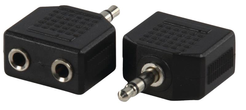 Valueline AC-012 Adapter plug 3.5mm stereo stekker - 2x 3.5mm stereo kontra stekker
