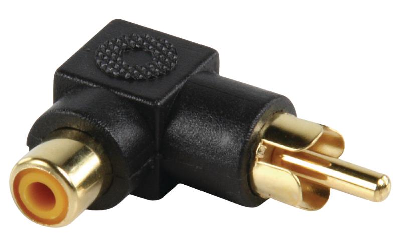 Valueline AC-054 Adapter plug RCA stekker - RCA kontra stekker met vergulde kontakten in haakse uitvoering