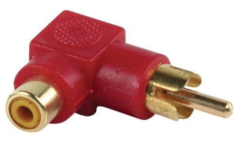 Valueline AC-055 Adapter plug RCA stekker - RCA kontra stekker met vergulde kontakten in haakse uitvoering