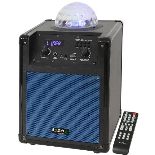 Ibiza Sound KUBE60-BL Mobiele stand-alone luidsprekerbox met rgb led astro lichteffect (1)