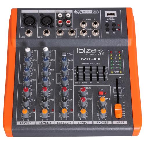 Ibiza Sound MX401 Compacte 4-kanaals muziek mengpaneel (1)