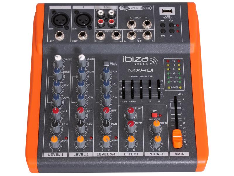 Ibiza Sound MX401 Compacte 4-kanaals muziek mengpaneel (1)