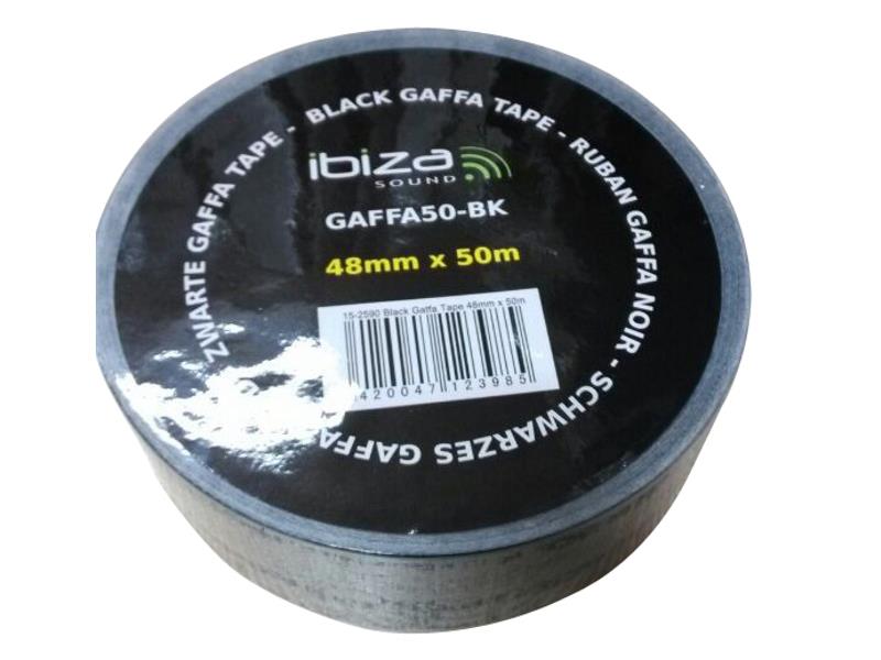 Ibiza Sound GAFFA50-BK Gaffa tape 48mm x 50m / 24 rollen - zwart (1)