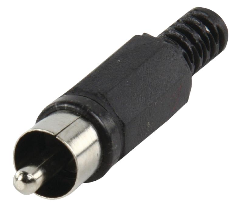 Valueline CC-006B RCA plug met knikbescherming zwart