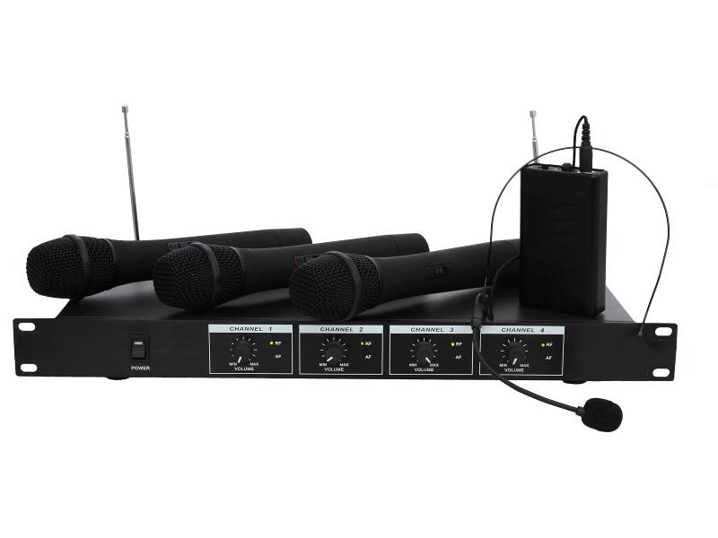 Ibiza Sound VHF4 4-kanaal draadloos microfoon systeem (1)