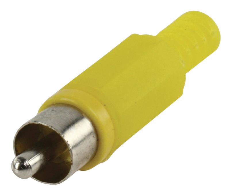 Valueline CC-006Y RCA plug met knikbescherming geel