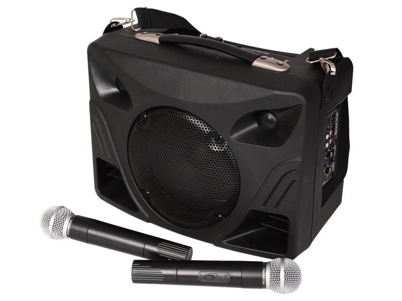 Ibiza Sound PORT85VHF-BT Draagbare geluidsset met accu, usb/mp3/sd, 2 vhf microfoons & bluetooth (1)
