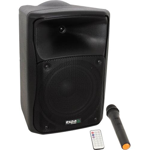 Ibiza Sound MOV8-CD Mobiele geluidsset met cd, usb, sd, bluetooth & 1 vhf microfoon - 8"/20cm 150w (1)