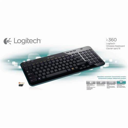 Logitech 920-003080 Draadloos Keyboard Kantoor USB 2.0 US International Zwart