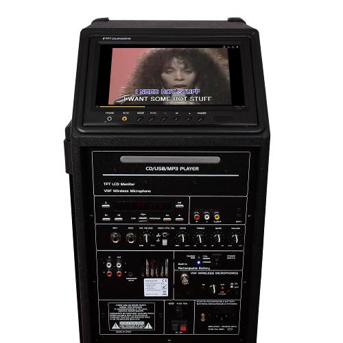 Ibiza Sound PORT9CD-VHF Professioneel draagbaar geluidsysteem met dvd, usb/mp3, micro, vhf en scherm tft 9" (3)
