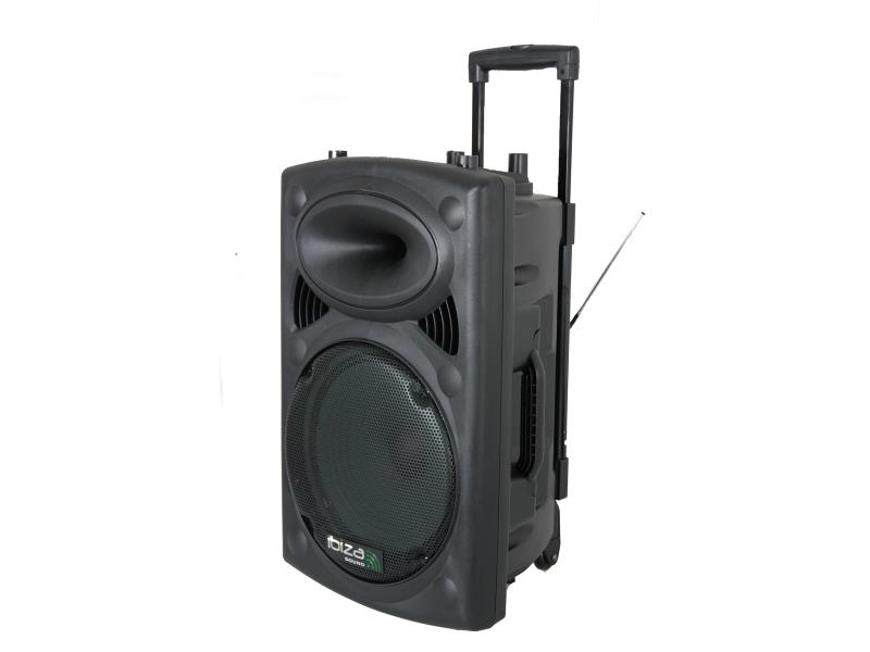 Ibiza Sound PORT15VHF-BT Draagbaar stand-alone pa systeem 15"/38cm met usb-mp3, bt, rec, vox  & 2 x vhf microfoons (1)
