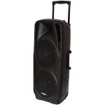 Ibiza Sound PORT225VHF-BT Draagbaar stand-alone pa systeem 2 x 10"/25cm met usb, sd, bt, vox  & 2 x vhf microfoons (1)