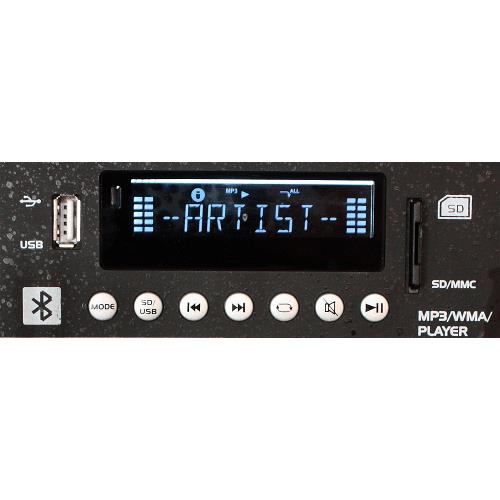 Ibiza Sound PORT225VHF-BT Draagbaar stand-alone pa systeem 2 x 10"/25cm met usb, sd, bt, vox  & 2 x vhf microfoons (3)
