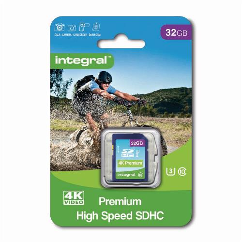 Integral INSDH32G10-9560-4KV2 SDHC Geheugenkaart UHS-I 32 GB