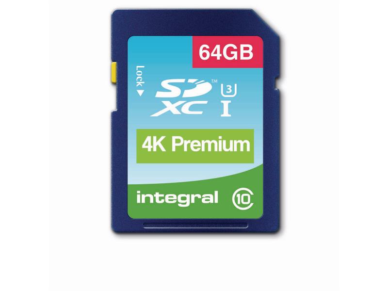 Integral INSDX64G10-9560-4KV2 SDXC Geheugenkaart UHS-I 64 GB