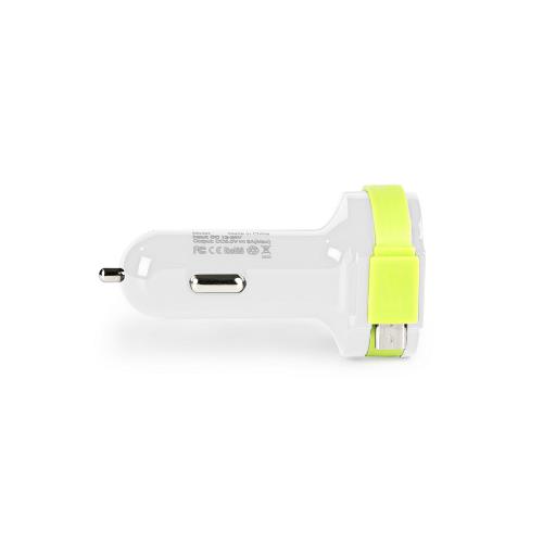 Sweex CH-023WH Autolader 3-Uitgangen 6 A 2x USB / Micro-USB Wit/Groen
