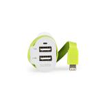 Sweex CH-025WH Autolader 3-Uitgangen 6 A 2x USB / Apple Lightning Wit/Groen