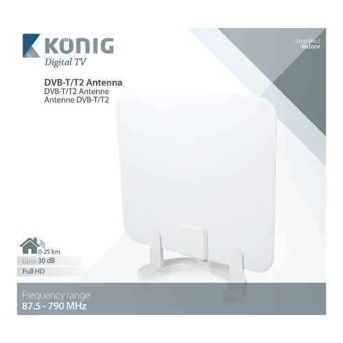 König KNANIR2502B DVB-T/T2 Binnen Antenne 30 dB VHF / UHF