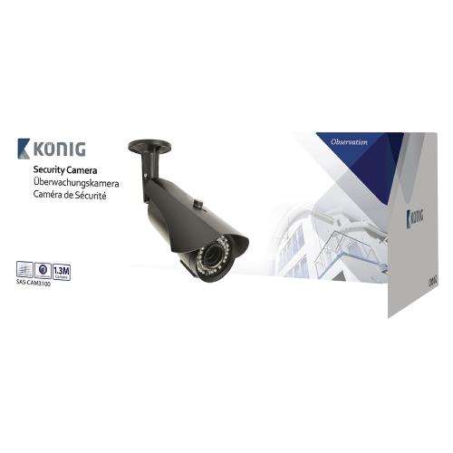 König SAS-CAM3100 Bullet Beveiligingscamera 1000 TVL IP66 Zwart