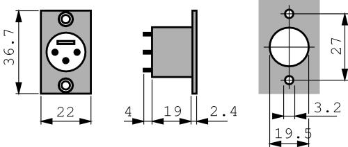 Neutrik NC3MP XLR Panel-mount male receptacle <prefix></prefix>3<suffix></suffix> Panel-mount male receptacle P solde...