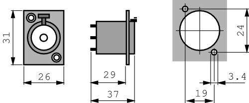 Neutrik NJ3FP6C Panel socket 6.35 mm <prefix></prefix>3<suffix></suffix>P