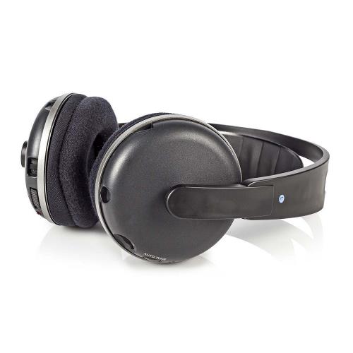 Nedis HPRF210BK Draadloze hoofdtelefoon | Radiofrequentie (RF) | Over-ear | Oplaadstation | Zwart / zilver