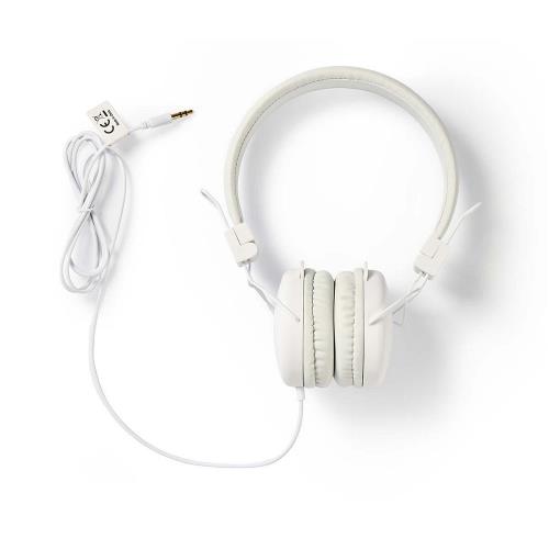 Nedis HPWD1100WT Hoofdtelefoon met snoer | On-ear | Opvouwbaar | 1,2 m ronde kabel | Wit
