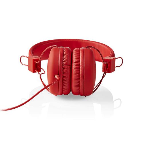 Nedis HPWD1100RD Hoofdtelefoon met snoer | On-ear | Opvouwbaar | 1,2 m ronde kabel | Rood