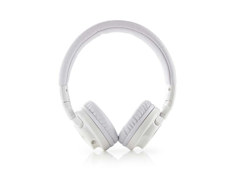 Nedis HPWD2100WT Hoofdtelefoon met snoer | On-ear | Opvouwbaar | 1,2 m loskoppelbare kabel | Wit