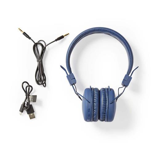 Nedis HPBT1100BU Draadloze hoofdtelefoon | Bluetooth® | On-ear | Opvouwbaar | Blauw