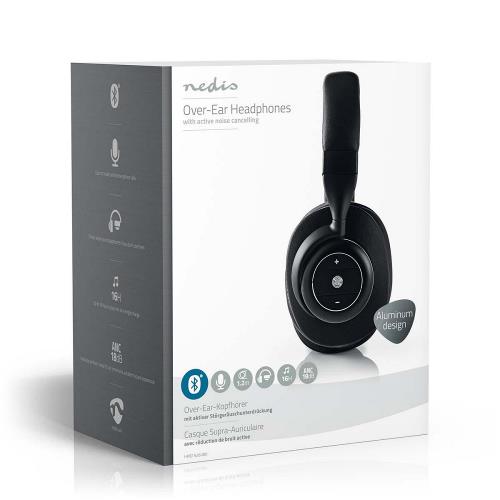Nedis HPBT5260BK Draadloze hoofdtelefoon | Bluetooth® | Over-ear | Actieve ruisonderdrukking (ANC) | Zwart