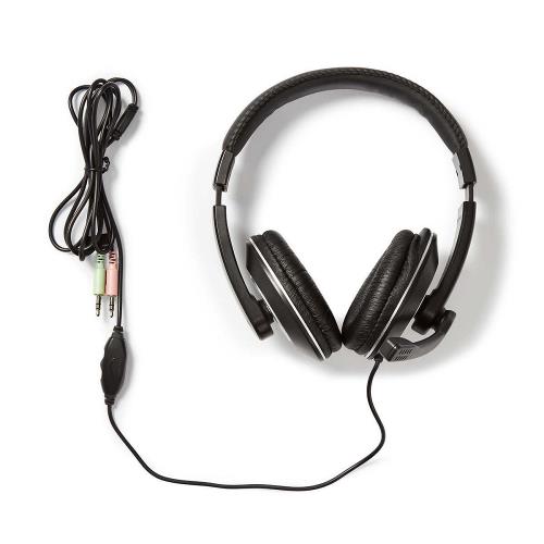 Nedis CHST200BK PC-headset | Over-ear | Microfoon | Dubbele 3,5 mm connector