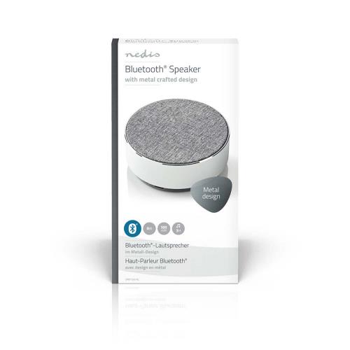 Nedis SPBT1001AL Luidspreker met Bluetooth® | 9 W | Metaalbewerkt ontwerp | Aluminum-zilver