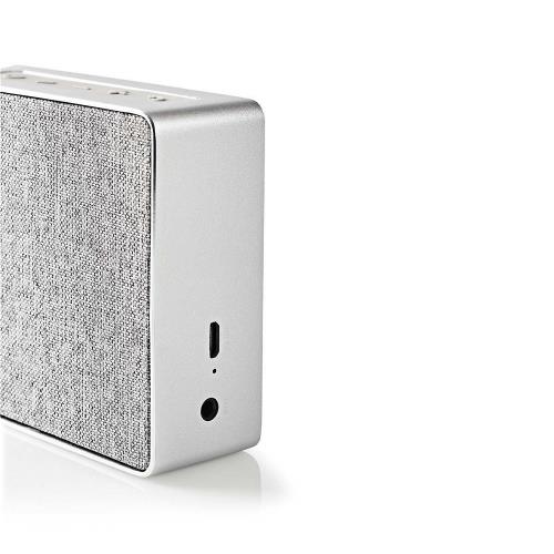 Nedis SPBT1002AL Luidspreker met Bluetooth® | 15 W | Metaalbewerkt ontwerp | Aluminum-zilver