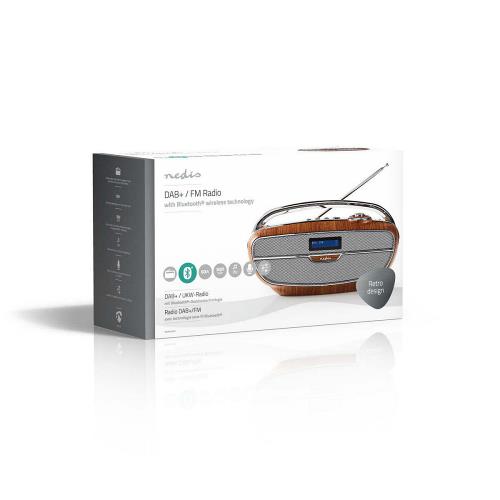 Nedis RDDB5300BN Digitale DAB+ radio | 60 W | FM | Bluetooth® | Bruin / zilver
