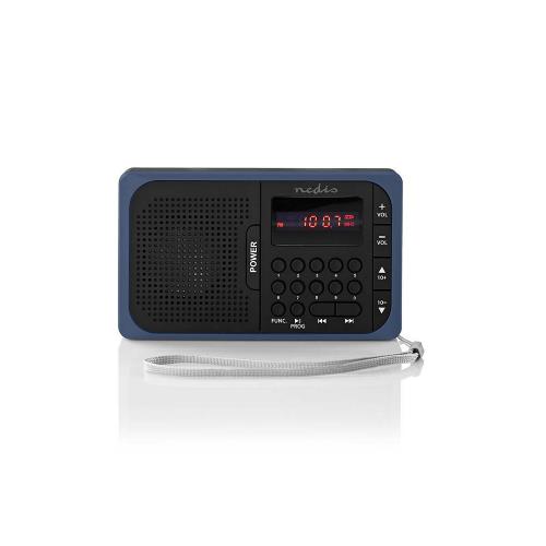 Nedis RDFM2100BU FM-radio | 3,6 W | USB-poort & microSD-kaartsleuf | Zwart / blauw