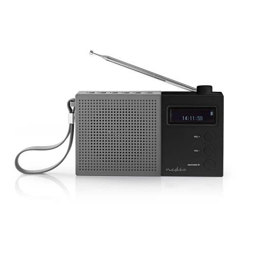 Nedis RDDB2210BK Digitale DAB+ radio | 4,5 W | FM | Klok & alarm | Grijs / zwart