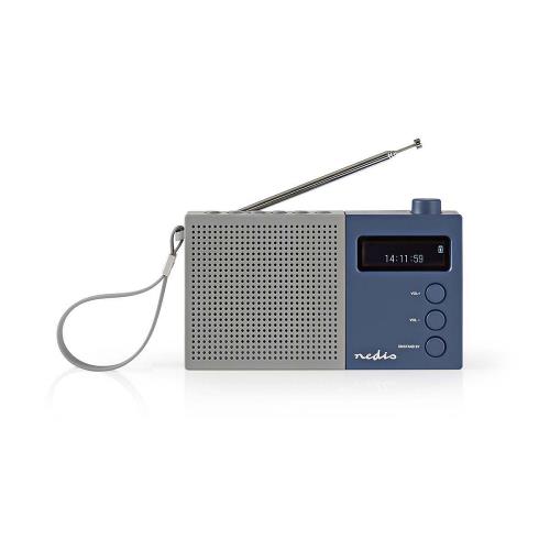 Nedis RDDB2210BU Digitale DAB+ radio | 4,5 W | FM | Klok & alarm | Grijs / blauw