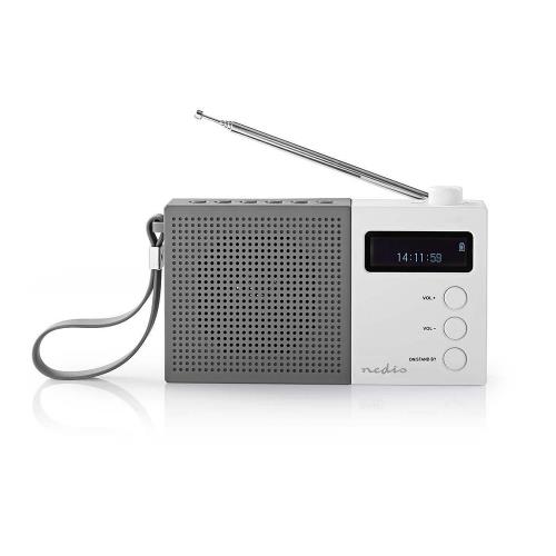 Nedis RDDB2210WT Digitale DAB+ radio | 4,5 W | FM | Klok & alarm | Grijs / wit