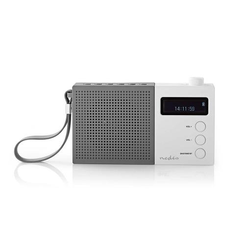 Nedis RDDB2210WT Digitale DAB+ radio | 4,5 W | FM | Klok & alarm | Grijs / wit