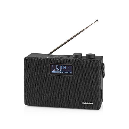 Nedis RDDB4320BK Digitale DAB+ radio | 15 W | FM | Bluetooth® | Zwart / zwart