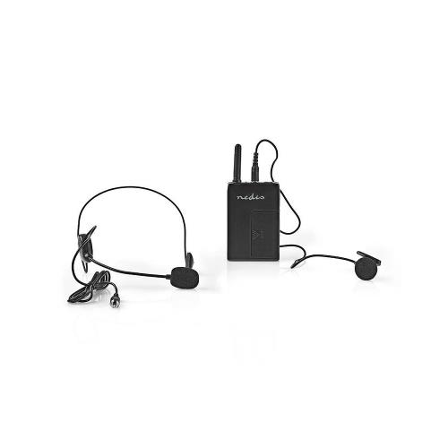 Nedis MPWL631BK Draadloze Microfoonset | 16-Kanaals | Headset met Bodypack | Gebruikdsuur Batterij tot 6 Uur