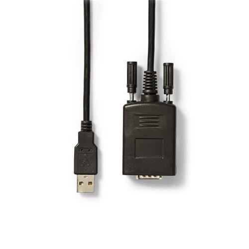 Nedis CCGW60852BK09 Converter | USB A male naar RS232 male | USB 2.0 | 0,9 m kabel