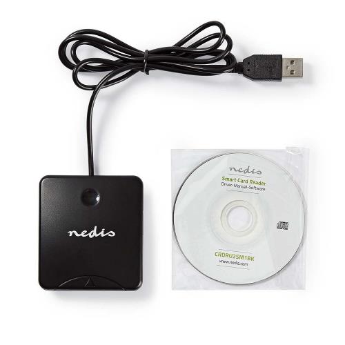 Nedis CRDRU2SM1BK Kaartlezer | Smartcard | Inclusief software | USB 2.0