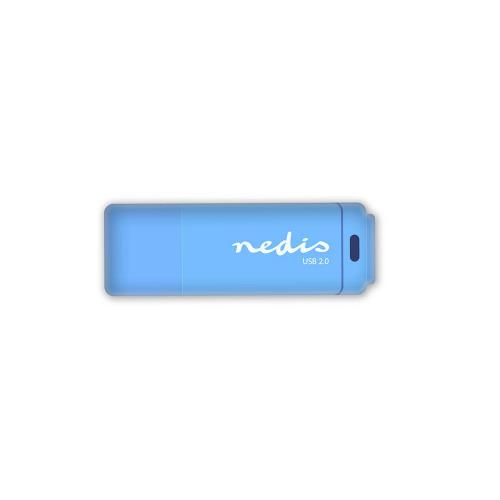 Nedis FDRIU216BU USB 2.0-stick | 16GB | 12 Mbps lezen / 3 Mbps schrijven | Blauw