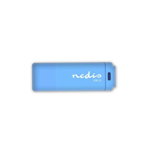 Nedis FDRIU264BU USB 2.0-stick | 64GB | 12 Mbps lezen / 3 Mbps schrijven | Blauw