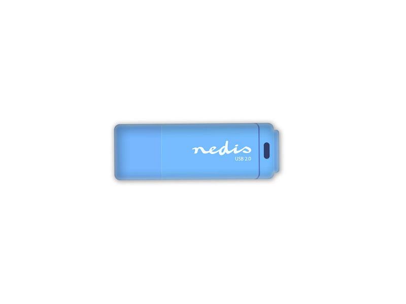 Nedis FDRIU264BU USB 2.0-stick | 64GB | 12 Mbps lezen / 3 Mbps schrijven | Blauw