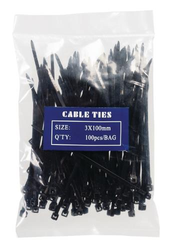 Fixapart CTS 03-BLACK Kabelbinders 100x2.5 mm 8 kg zwart