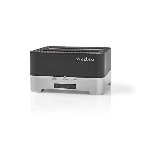 Nedis HDDUDB3300BK Harde Schijf-Dockingstation | USB 3.0 | Dual Sata | 2,5"/3,5" | Met Offline-Clonefunctie