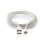 Nedis CCTB39300AL20 Data- en Oplaadkabel | Apple Lightning 8-pins male - USB A male | 2,0 m | Aluminium